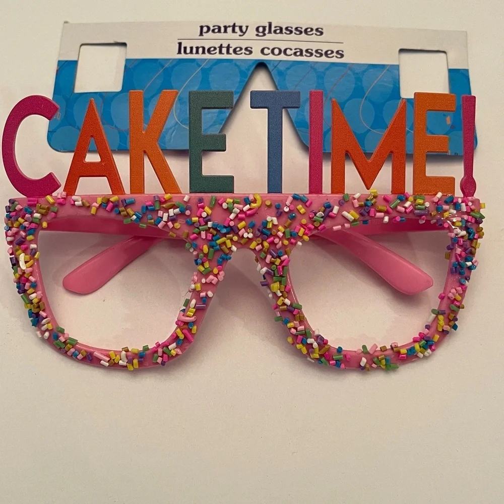 NWT Cake Time Party Glasses - Pink Sprinkles